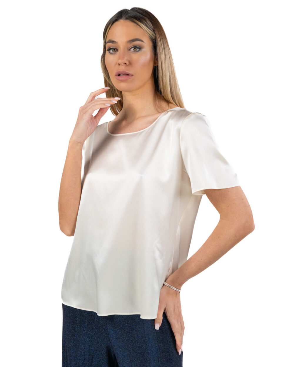 PENNYBLACK - Camicia in Raso di Seta Avorio - immagine 2