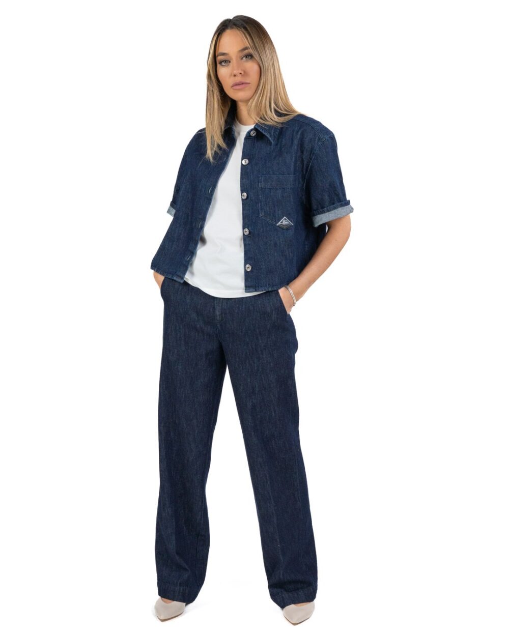 ROY ROGER'S - Camicia in Denim Scuro