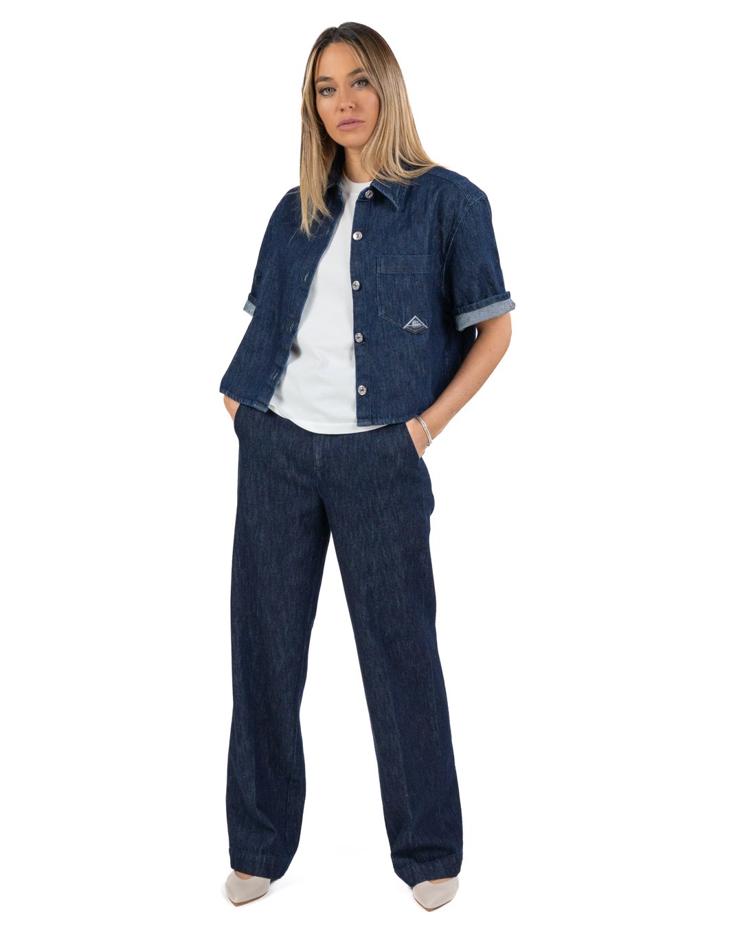 ROY ROGER'S - Camicia in Denim Scuro