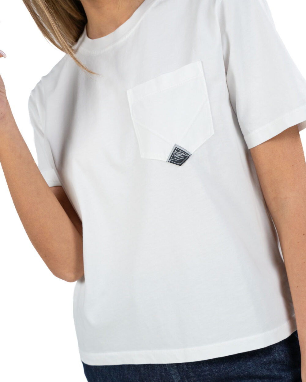 ROY ROGER'S - T-Shirt con Taschino Bianca - immagine 2