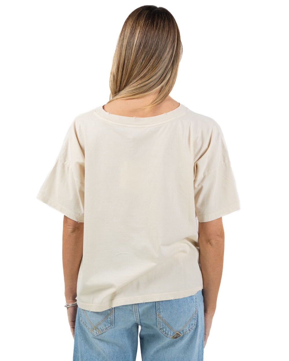 VICOLO - T-Shirt Effetto Marmo Panna - immagine 3