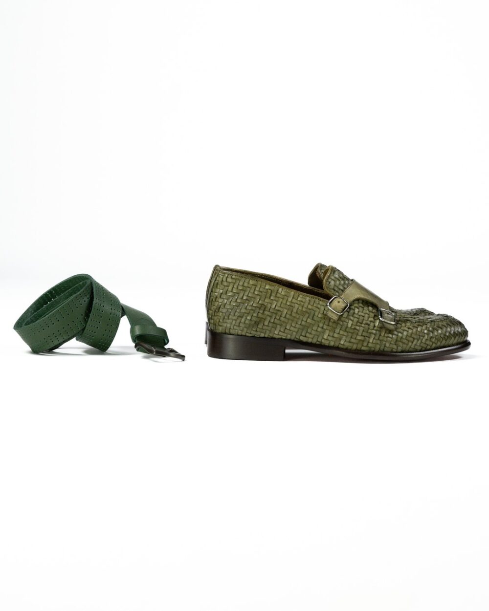 PAWELK'S - Mocassino con fibbie verde militare - immagine 2