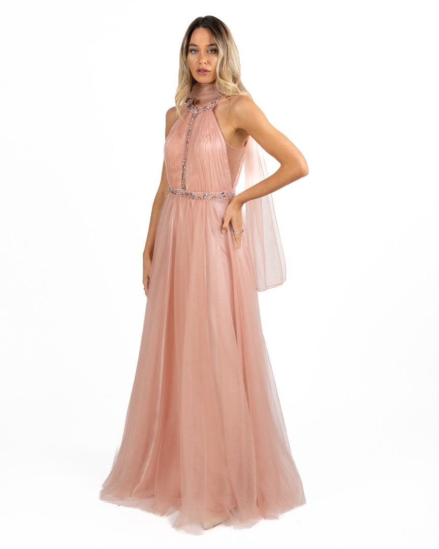 Solo Gioie - Abito rosa cipria strass
