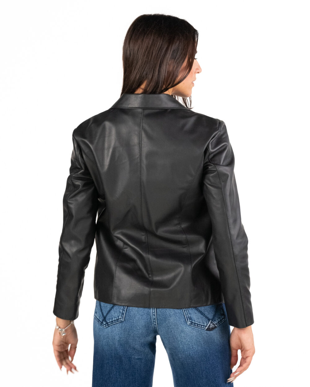 Berti Mode - Blaser vera pelle nero monopetto - immagine 2