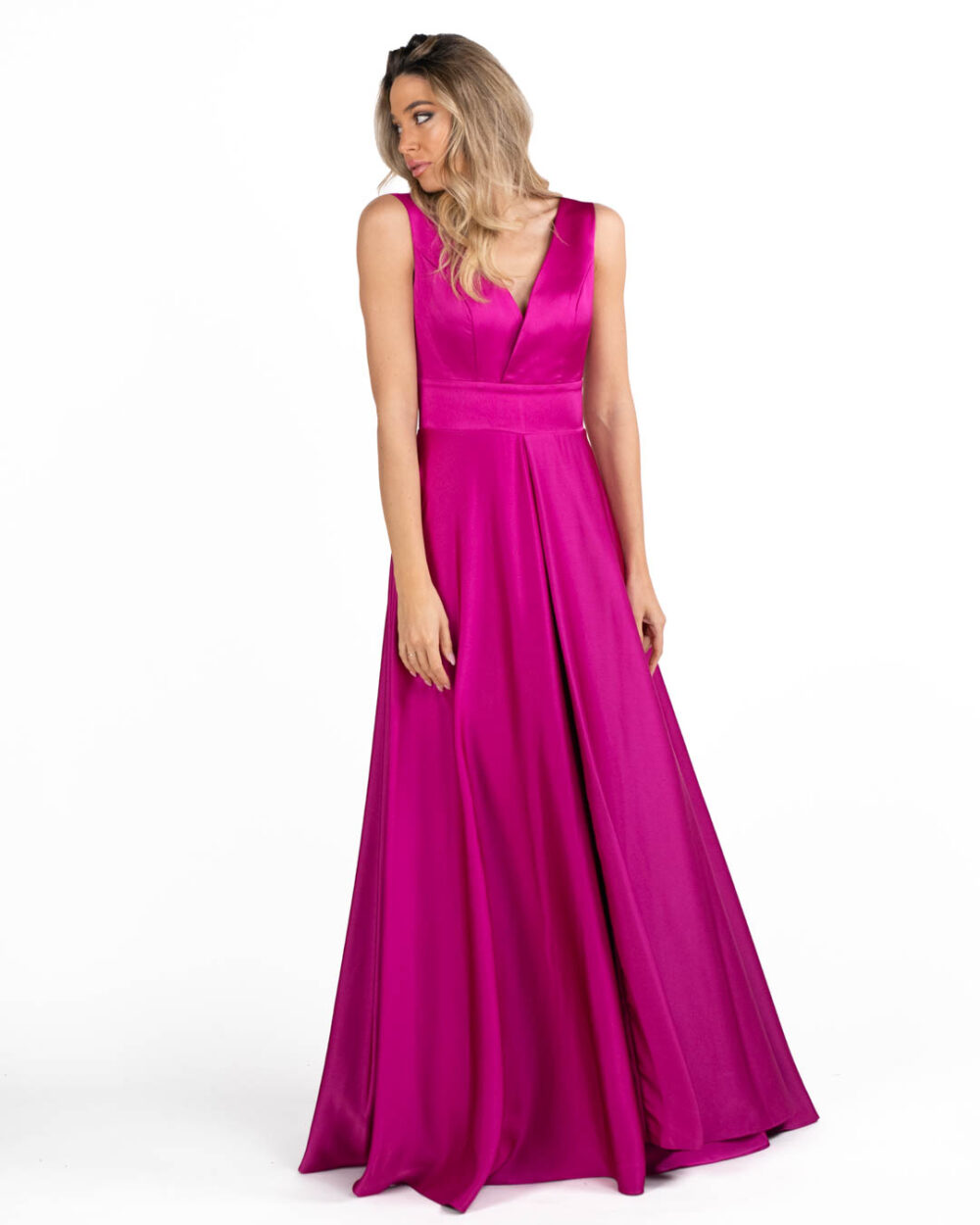Berti Mode Collection - Abito in raso fucsia