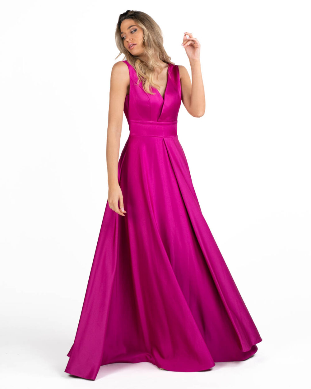 Berti Mode Collection - Abito in raso fucsia - immagine 2
