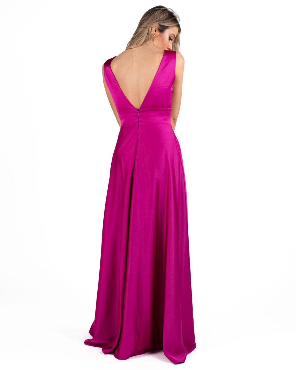 Berti Mode Collection - Abito in raso fucsia - immagine 3