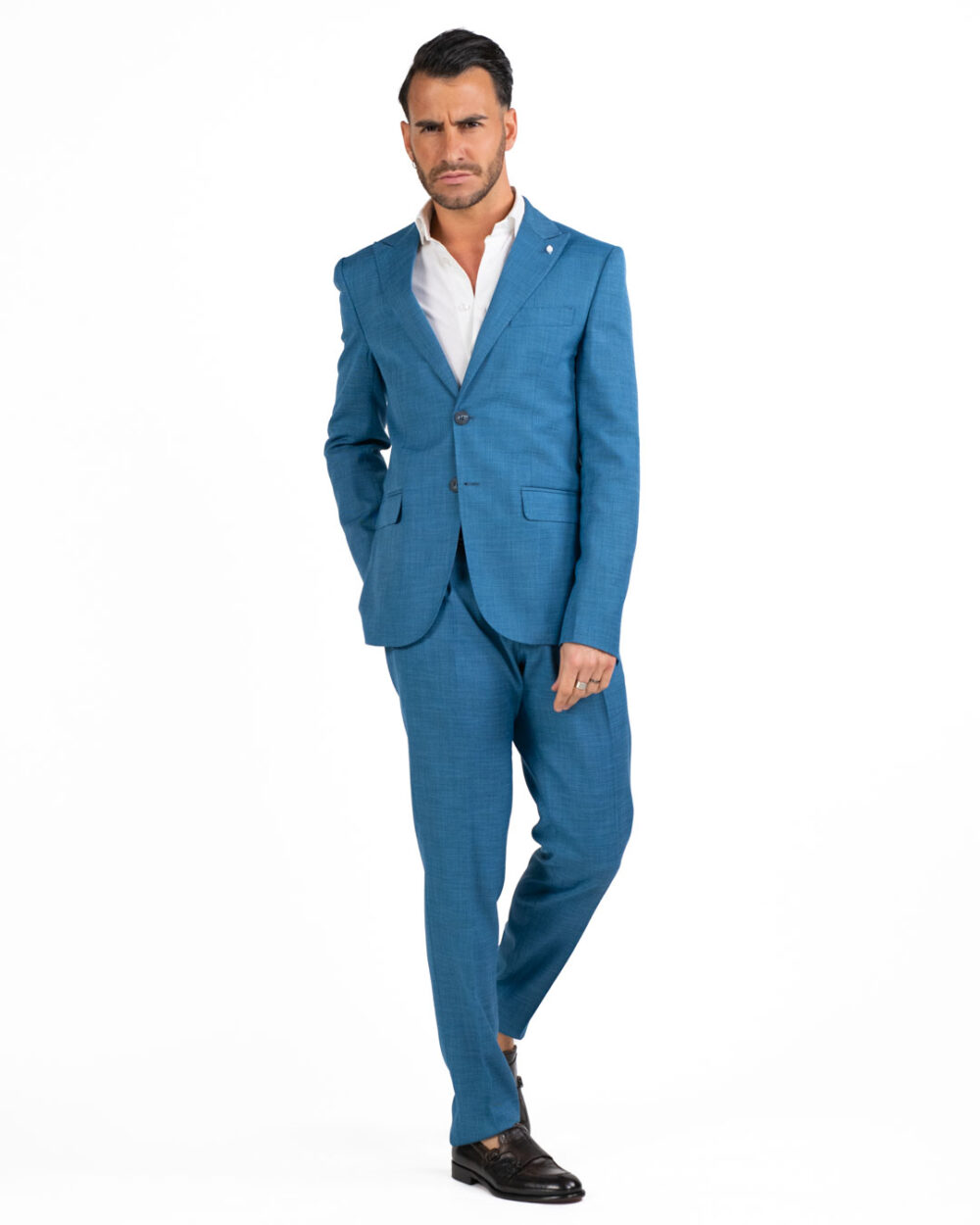 Adriano Langella - Abito monopetto azzurro - immagine 4