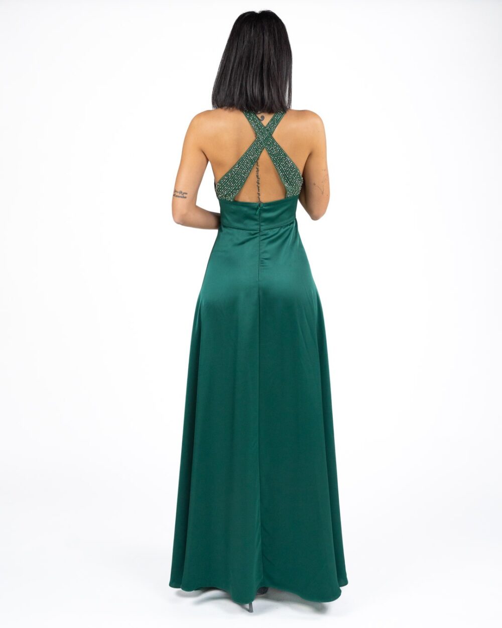Berti Mode Collection - Abito con strass verde bosco - immagine 2