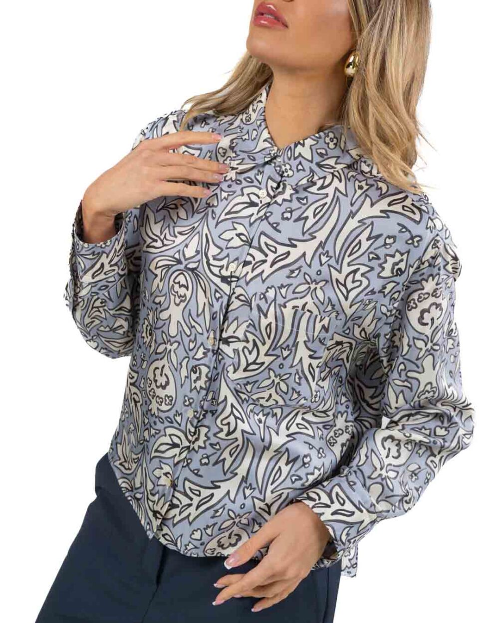 WEEKEND MAX MARA - Camicia twill pura seta in fantasia - immagine 3
