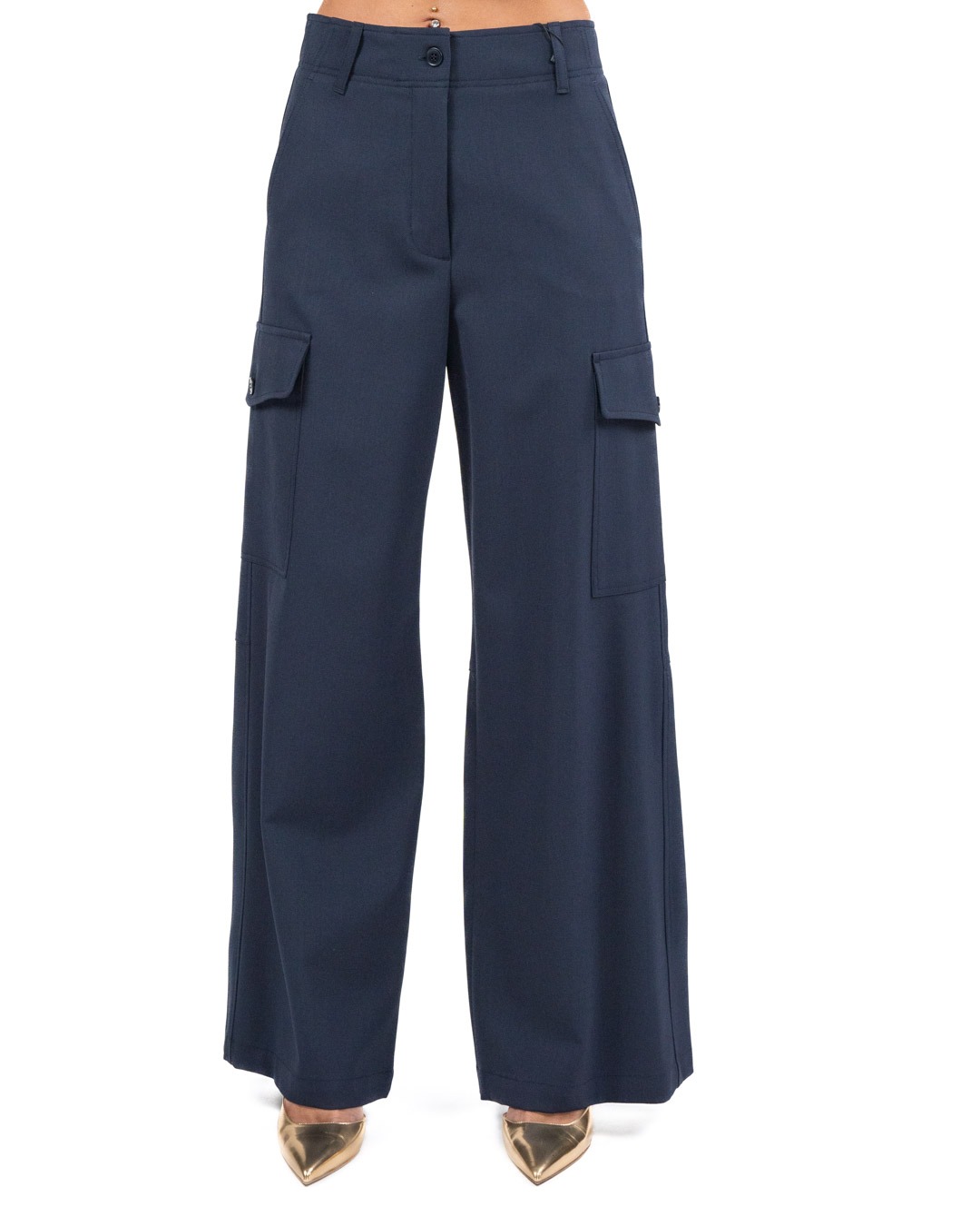 WEEKEND MAX MARA - Pantalone gabardina blu