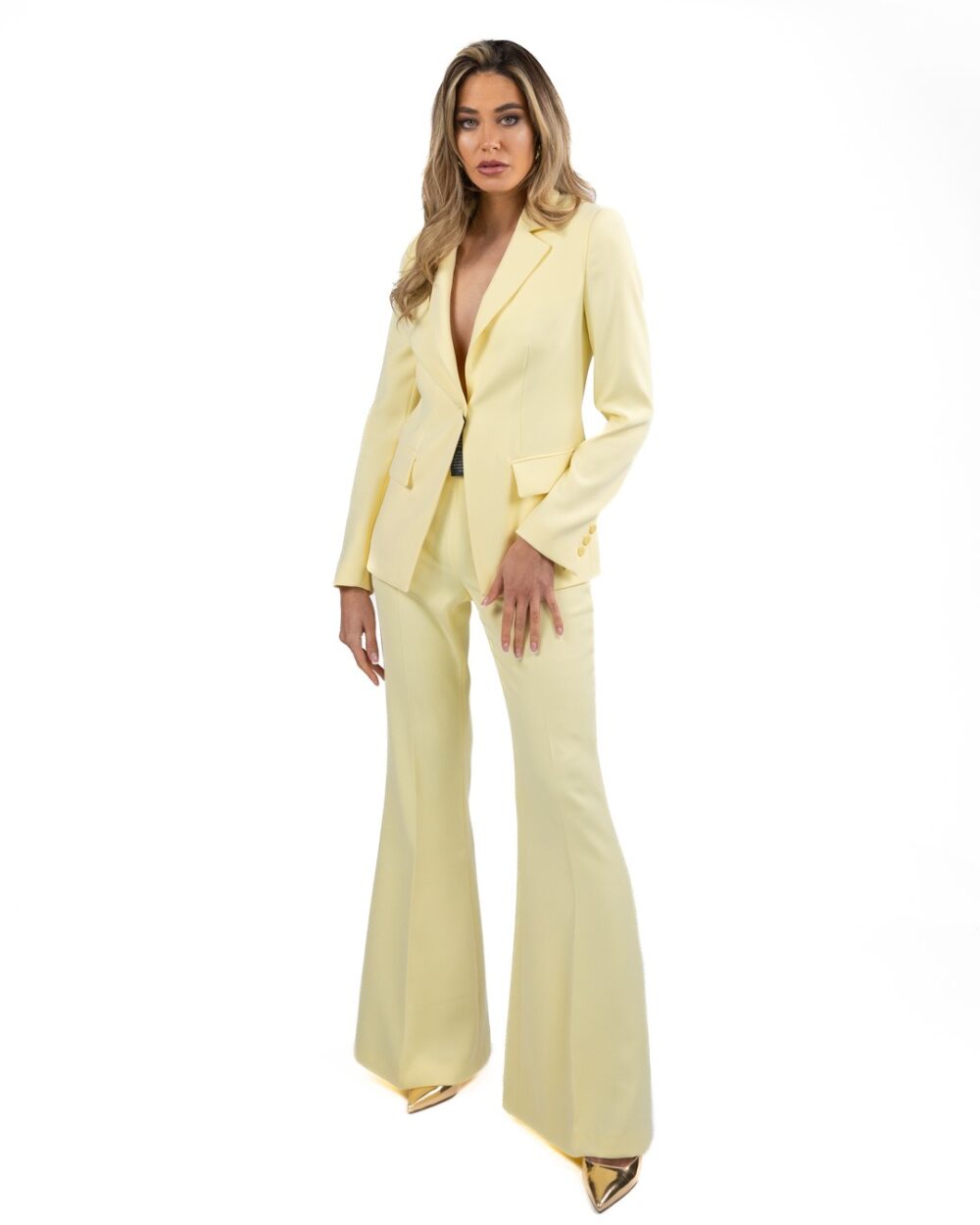 TWINSET - Pantalone flared vaniglia