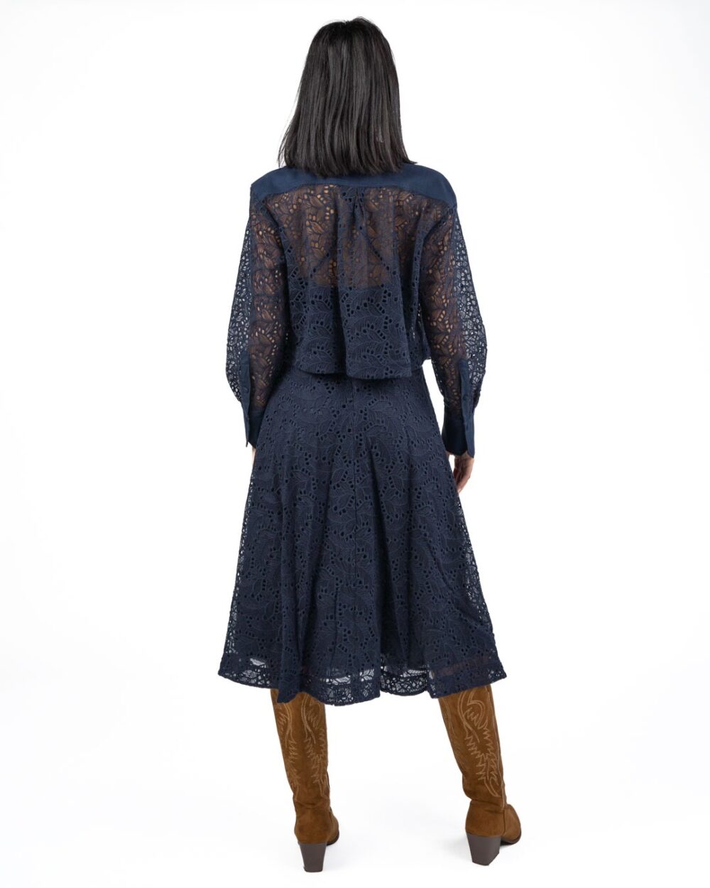 MARELLA - Polo in pizzo sangallo blu - immagine 4
