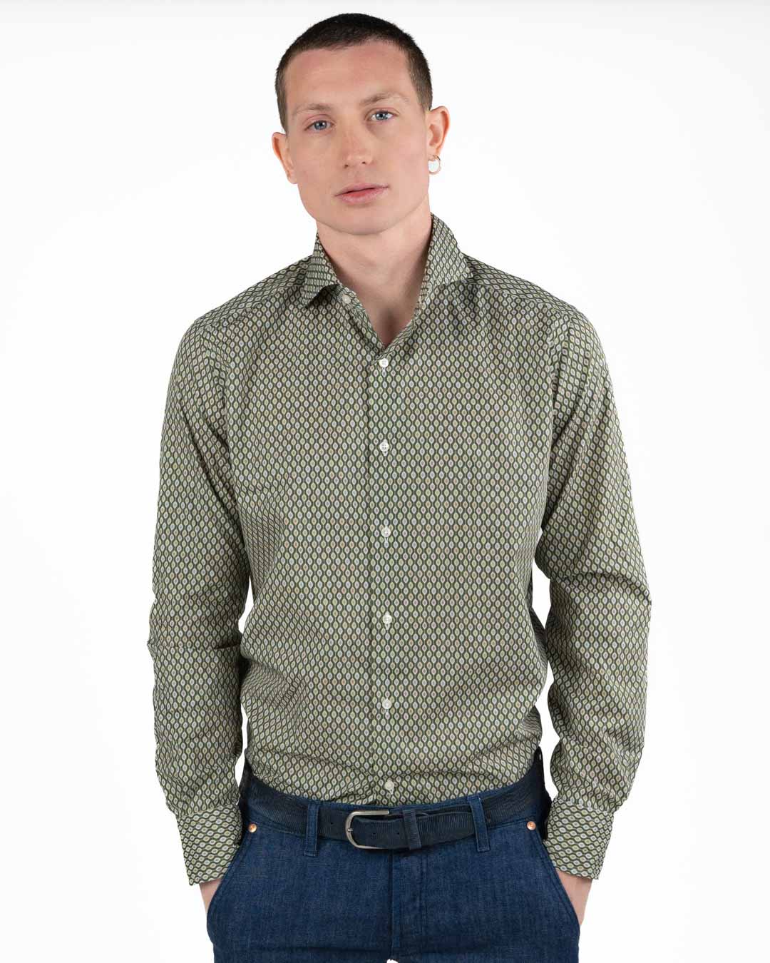 BOTTEGA ARTIGIANA - Camicia Fantasia Verde