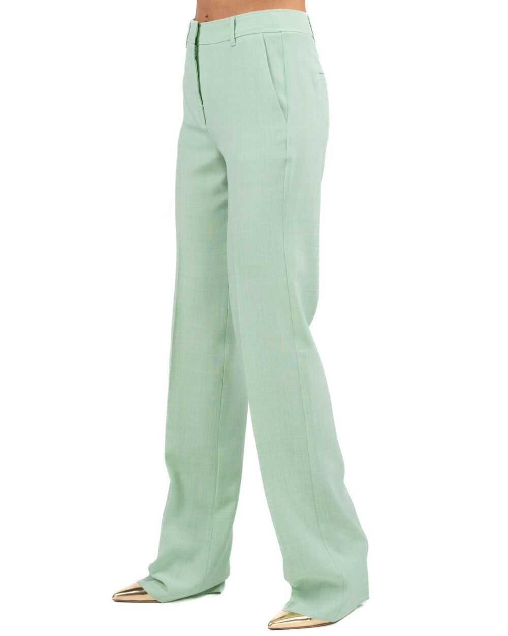 MARELLA - Pantalone palazzo tinta giada - immagine 2