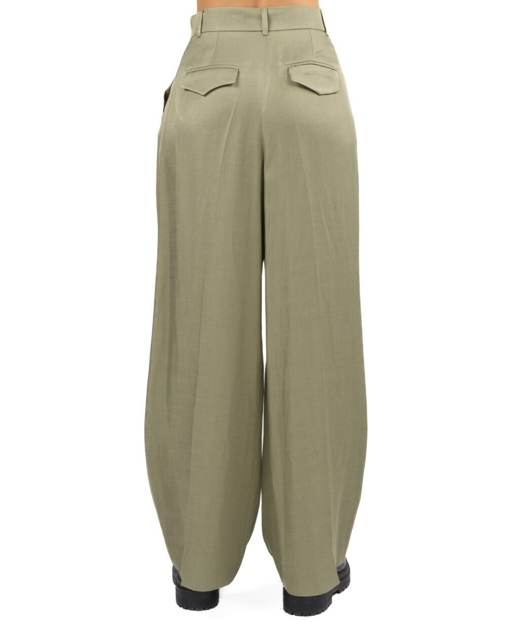 MARELLA - Pantalone in Twill di Viscosa Kaki - immagine 3