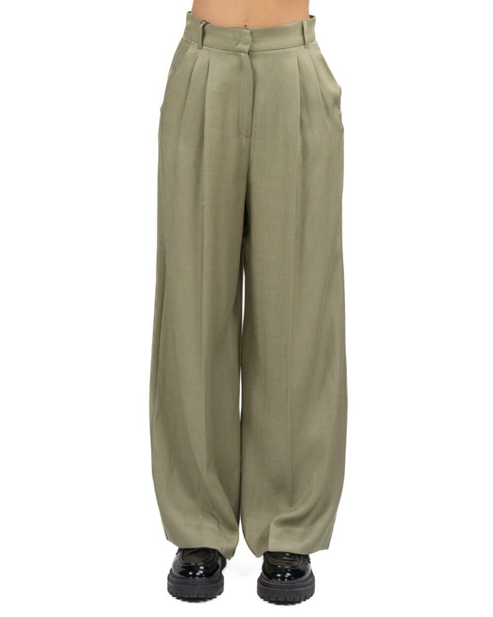 MARELLA - Pantalone in Twill di Viscosa Kaki - immagine 5