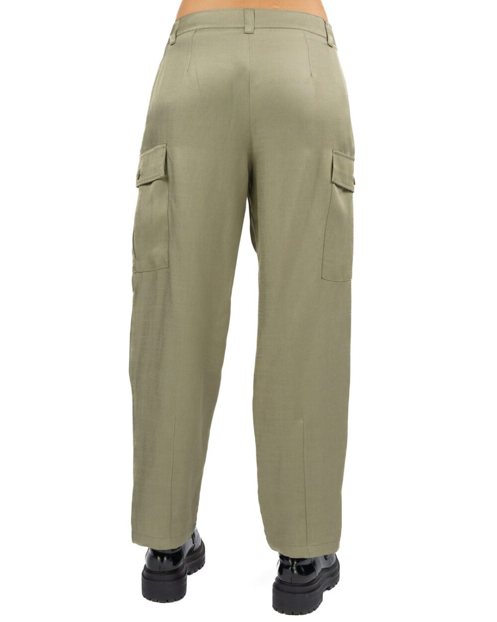 MARELLA - Pantalone cargo in twill tinta kaki - immagine 4