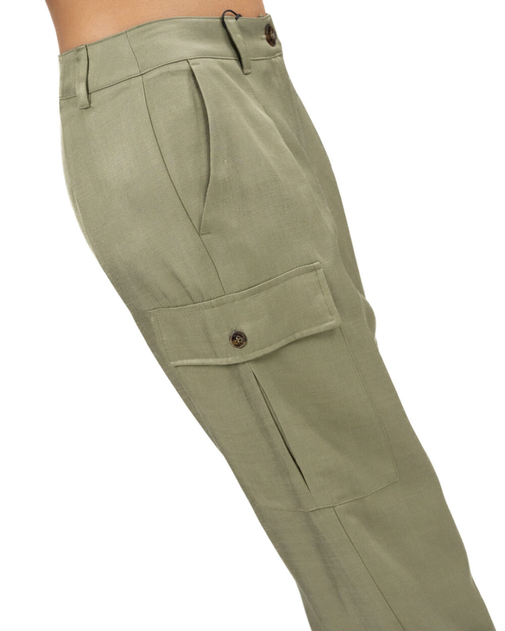 MARELLA - Pantalone cargo in twill tinta kaki - immagine 5