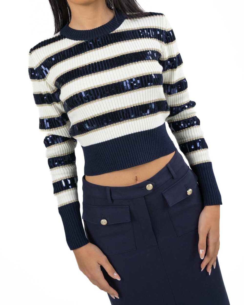 PENNYBLACK - Maglia a righe bianca e blu - immagine 3