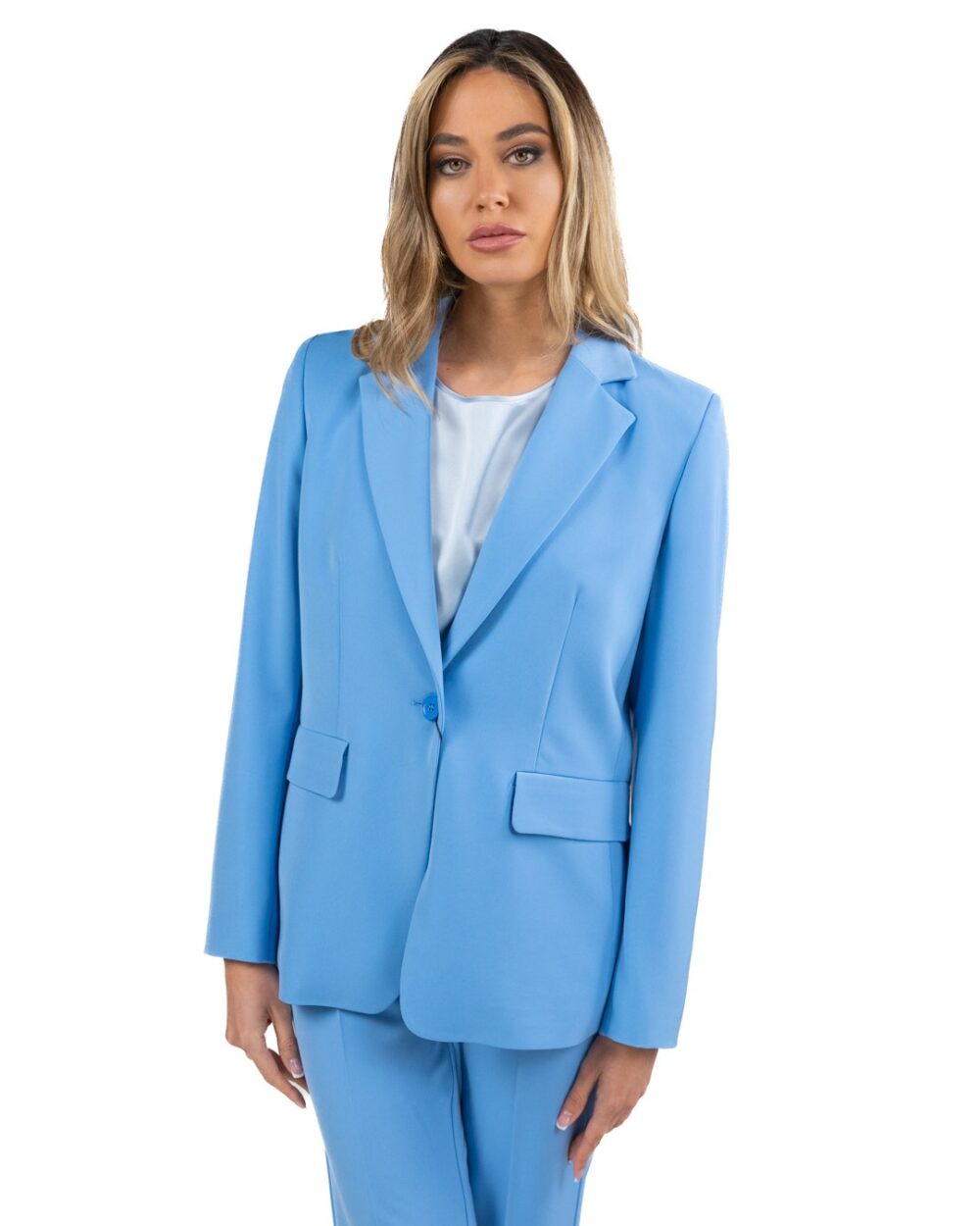MARELLA - Giacca sfiancata azzurra - immagine 2