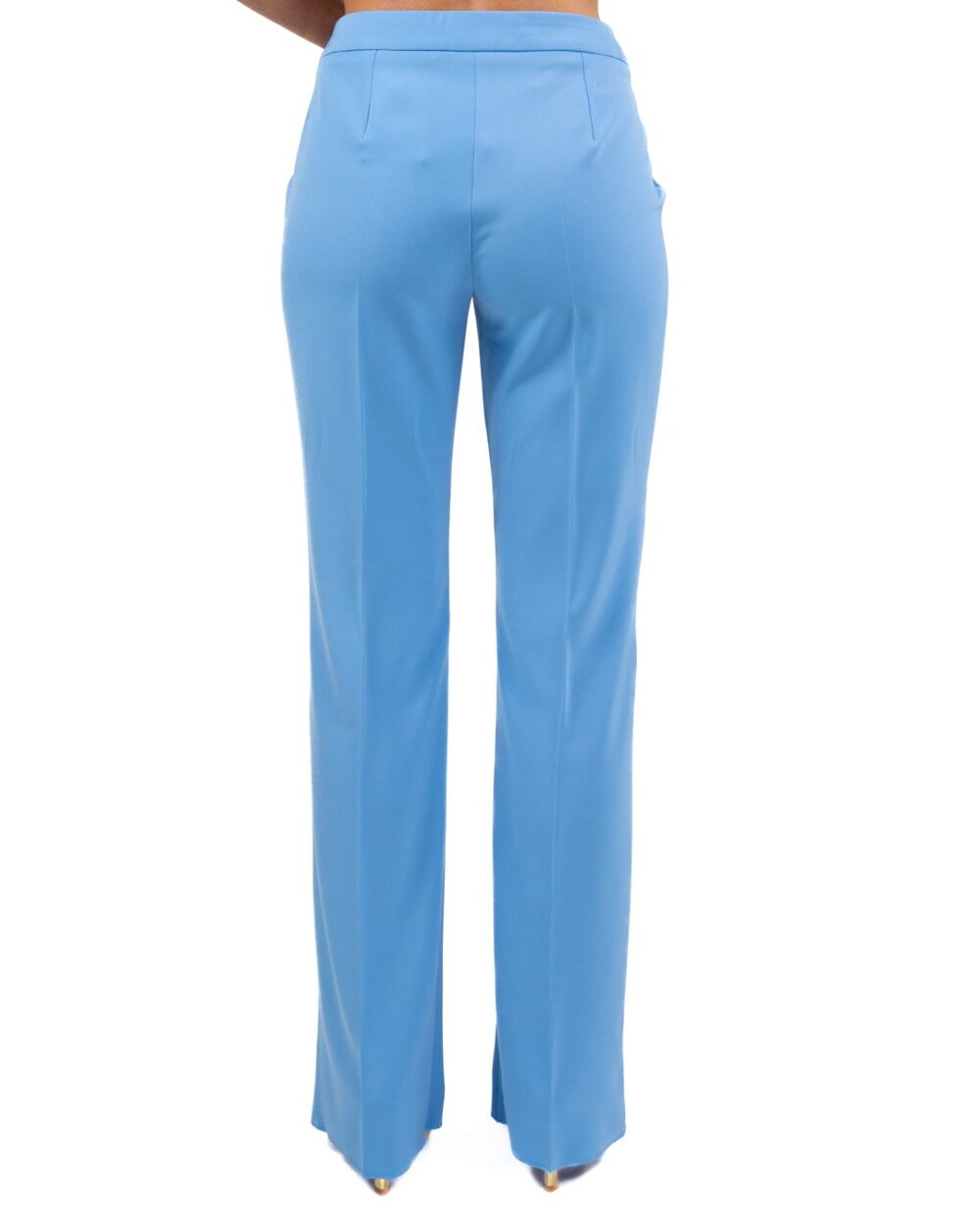 EMME MARELLA - Pantalone palazzo in tessuto tecnico azzurro - immagine 4