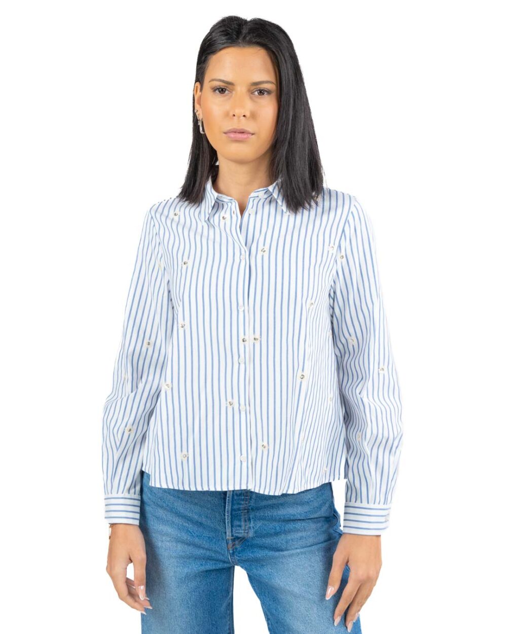 EMME MARELLA - Camicia a Righe con applicazioni - immagine 2