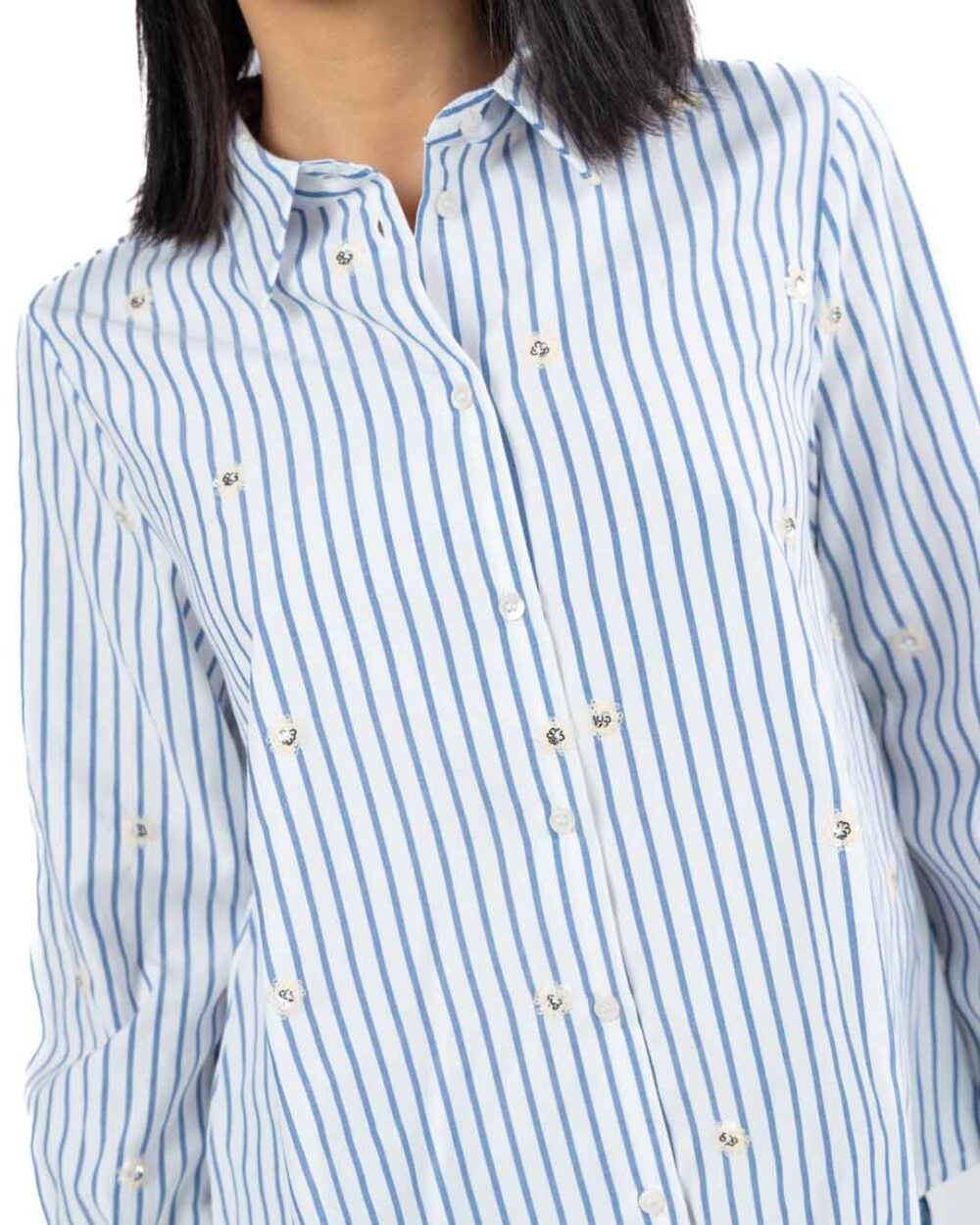 EMME MARELLA - Camicia a Righe con applicazioni - immagine 3