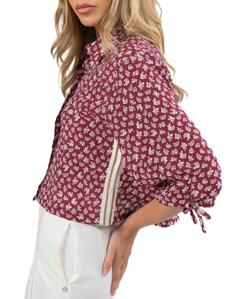 MARELLA - Camicia Crepe de Chine Bordeaux - immagine 3
