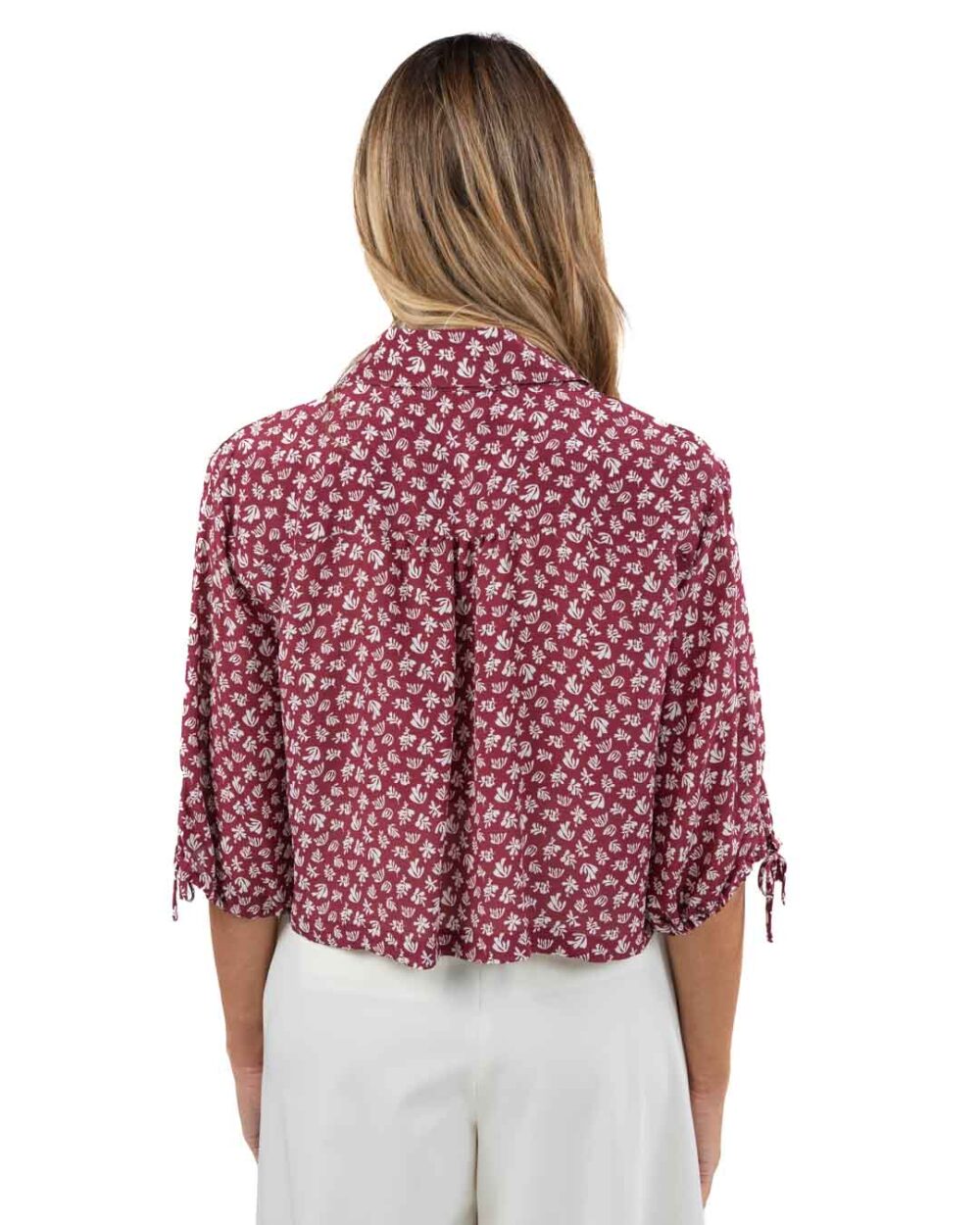 MARELLA - Camicia Crepe de Chine Bordeaux - immagine 4