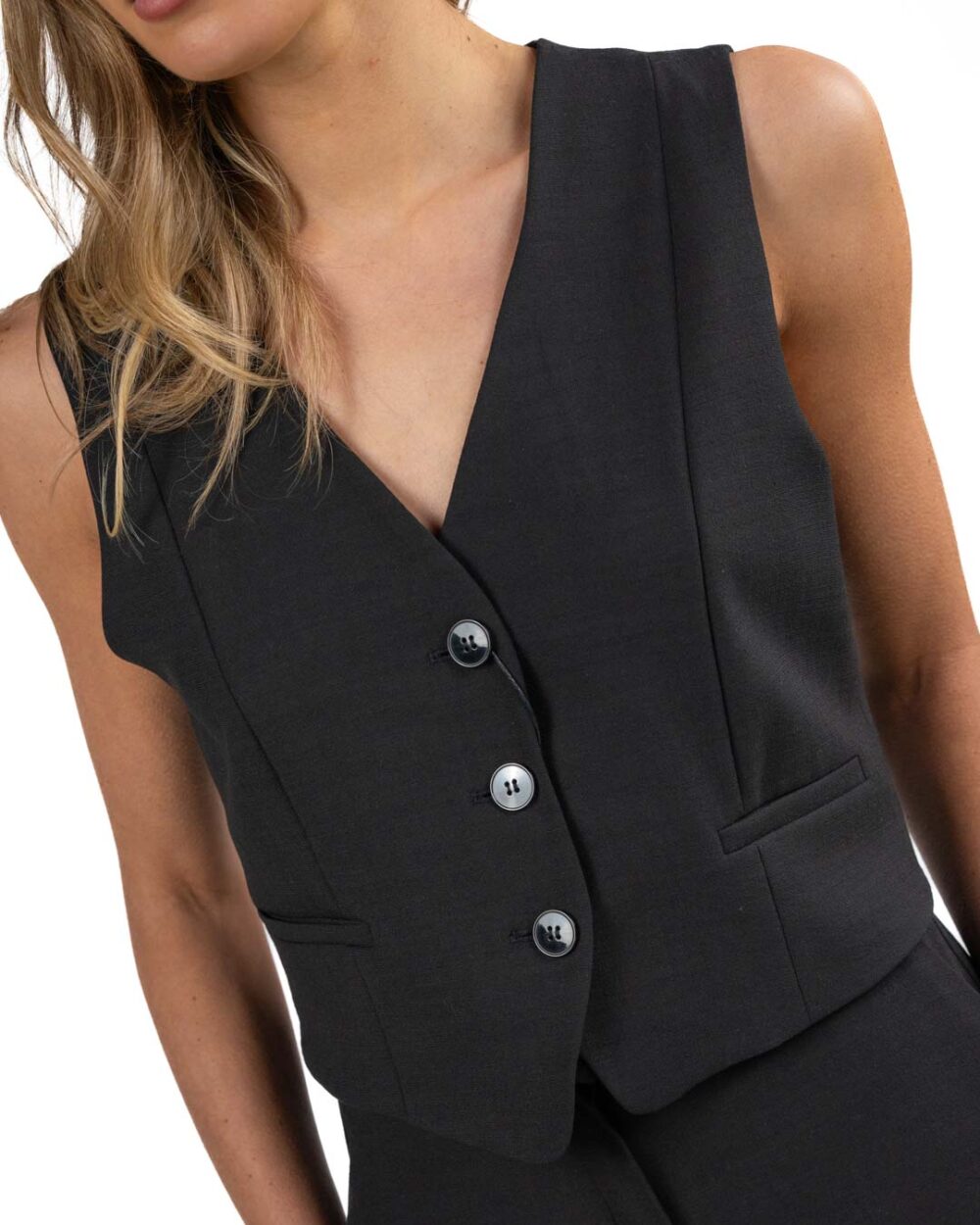 EMME MARELLA - Completo gilet e pantalone nero - immagine 3