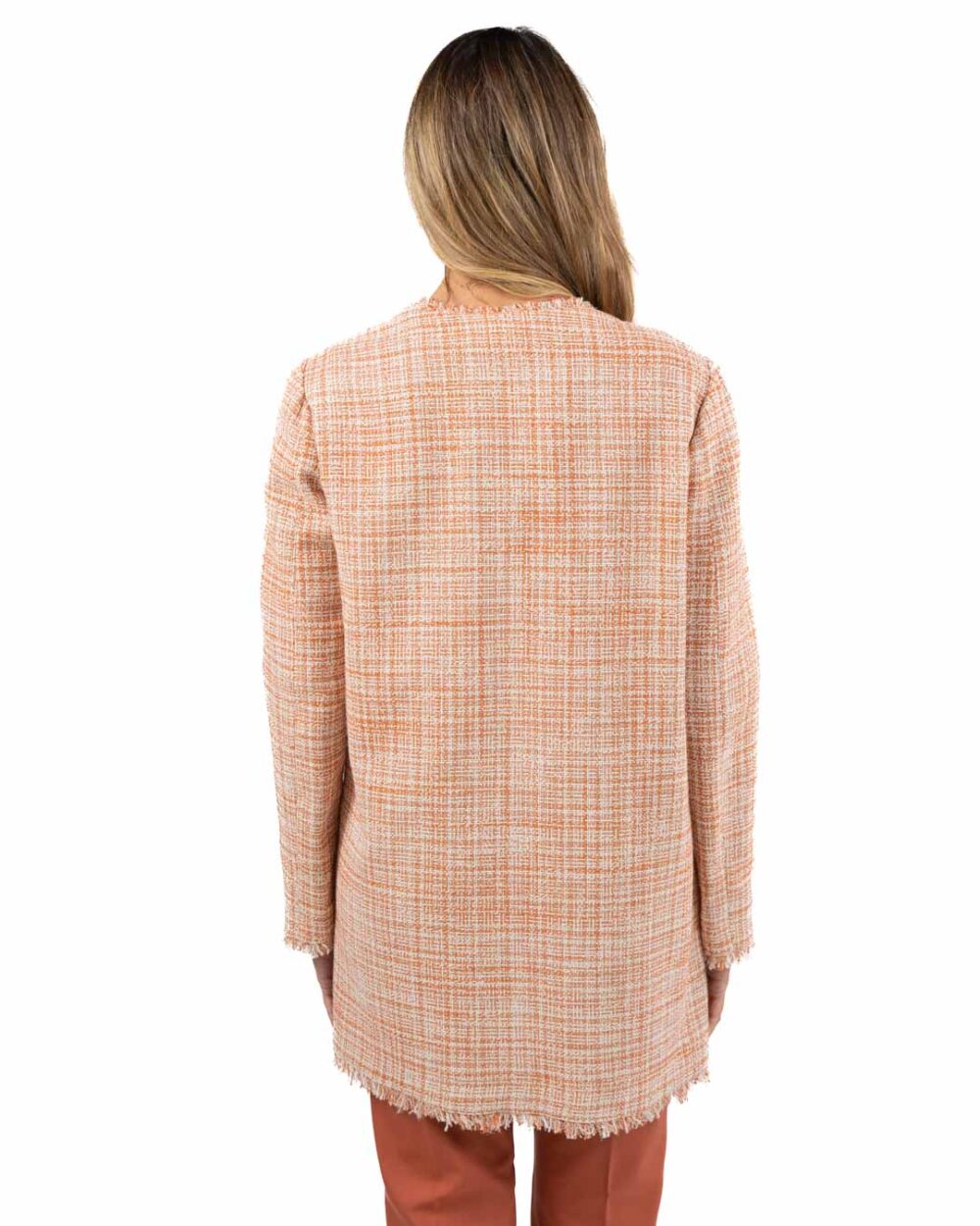 EMME MARELLA - Cardigan lungo tinta mattone e burro - immagine 4