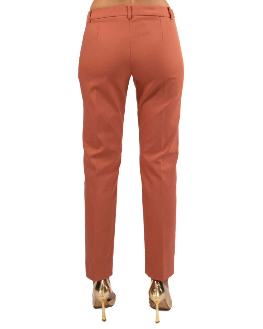 EMME MARELLA - Pantalone in doppio cotone tinta mattone - immagine 2