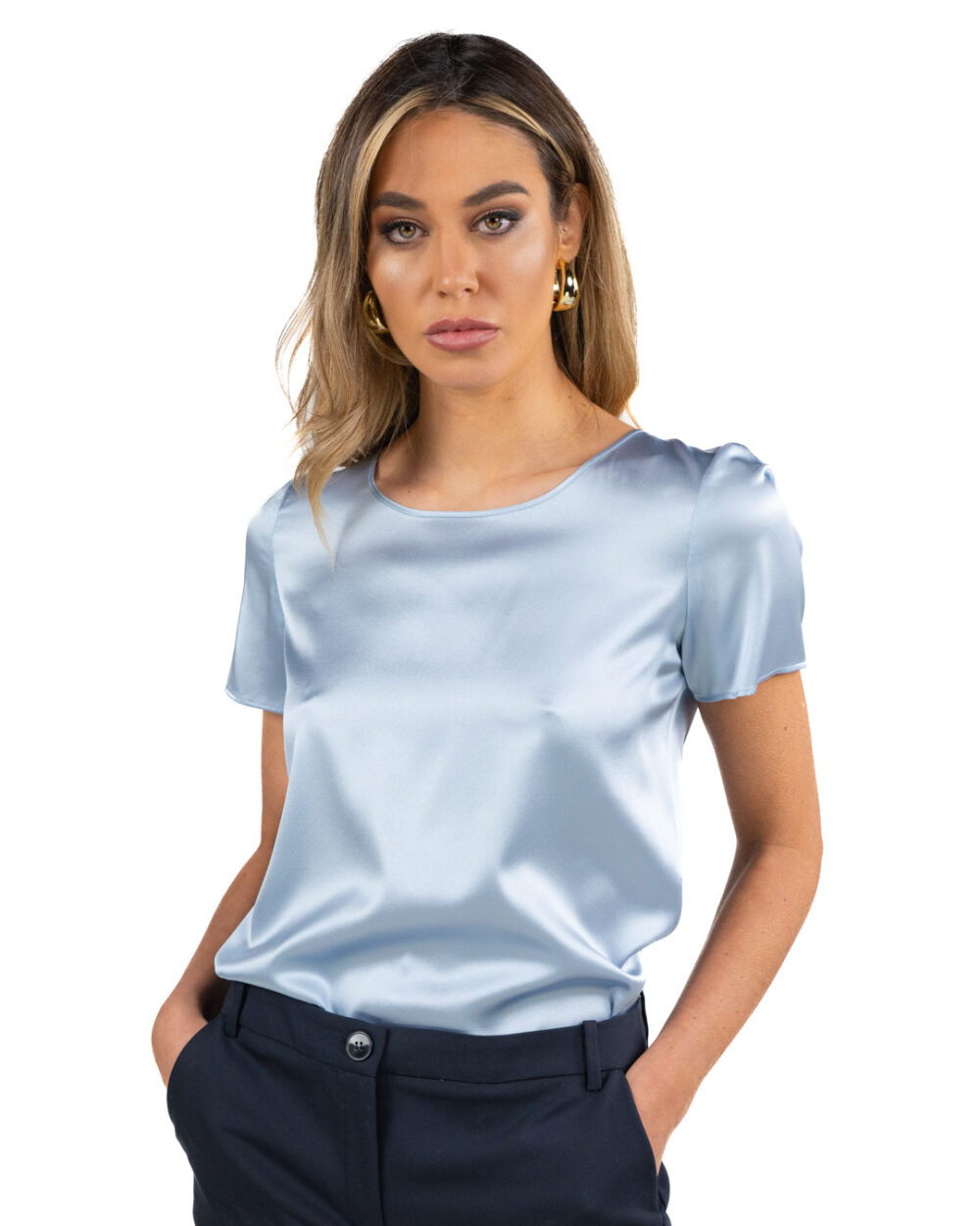 Pennyblack - Camicia seta azzurro - immagine 6
