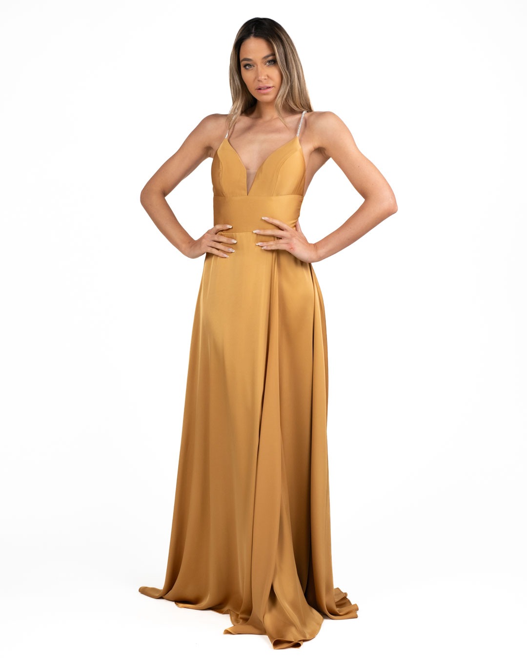 Berti Mode Collection - Abito in raso oro