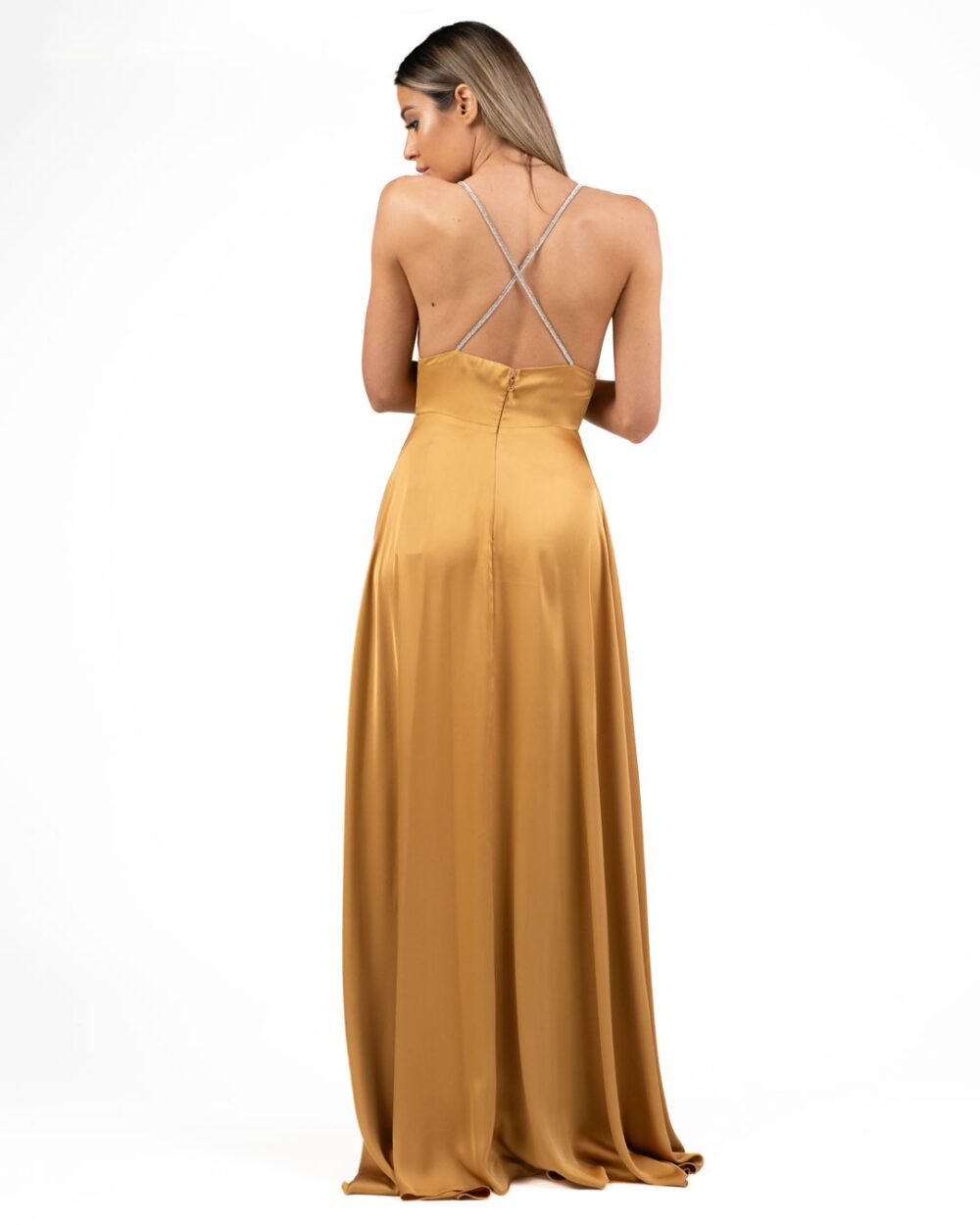 Berti Mode Collection - Abito in raso oro - immagine 3