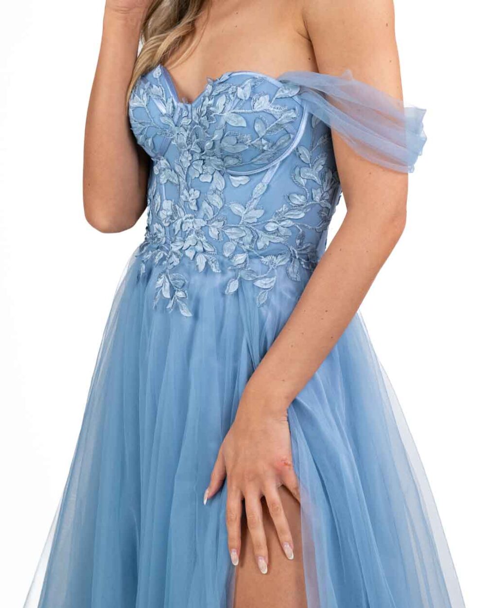 Berti Mode - Abito lungo in tulle azzurro - immagine 3