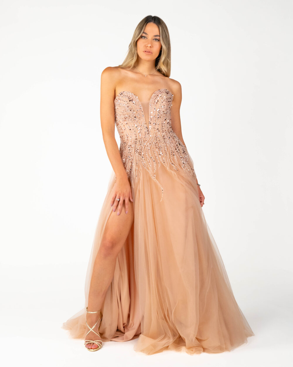 Berti Mode Collection - Abito rosa con scollo a cuore e paillettes - immagine 10