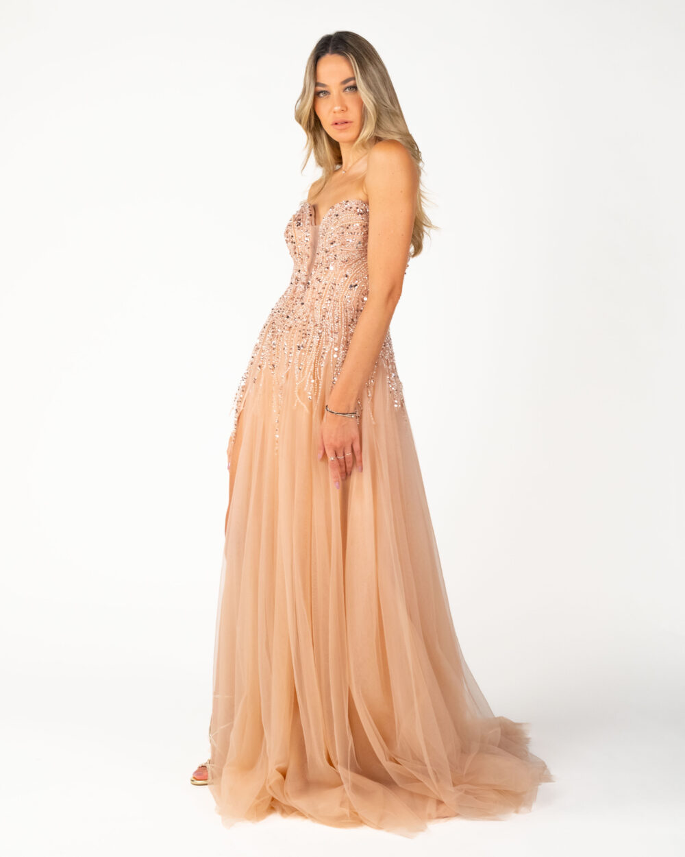 Berti Mode Collection - Abito rosa con scollo a cuore e paillettes - immagine 2