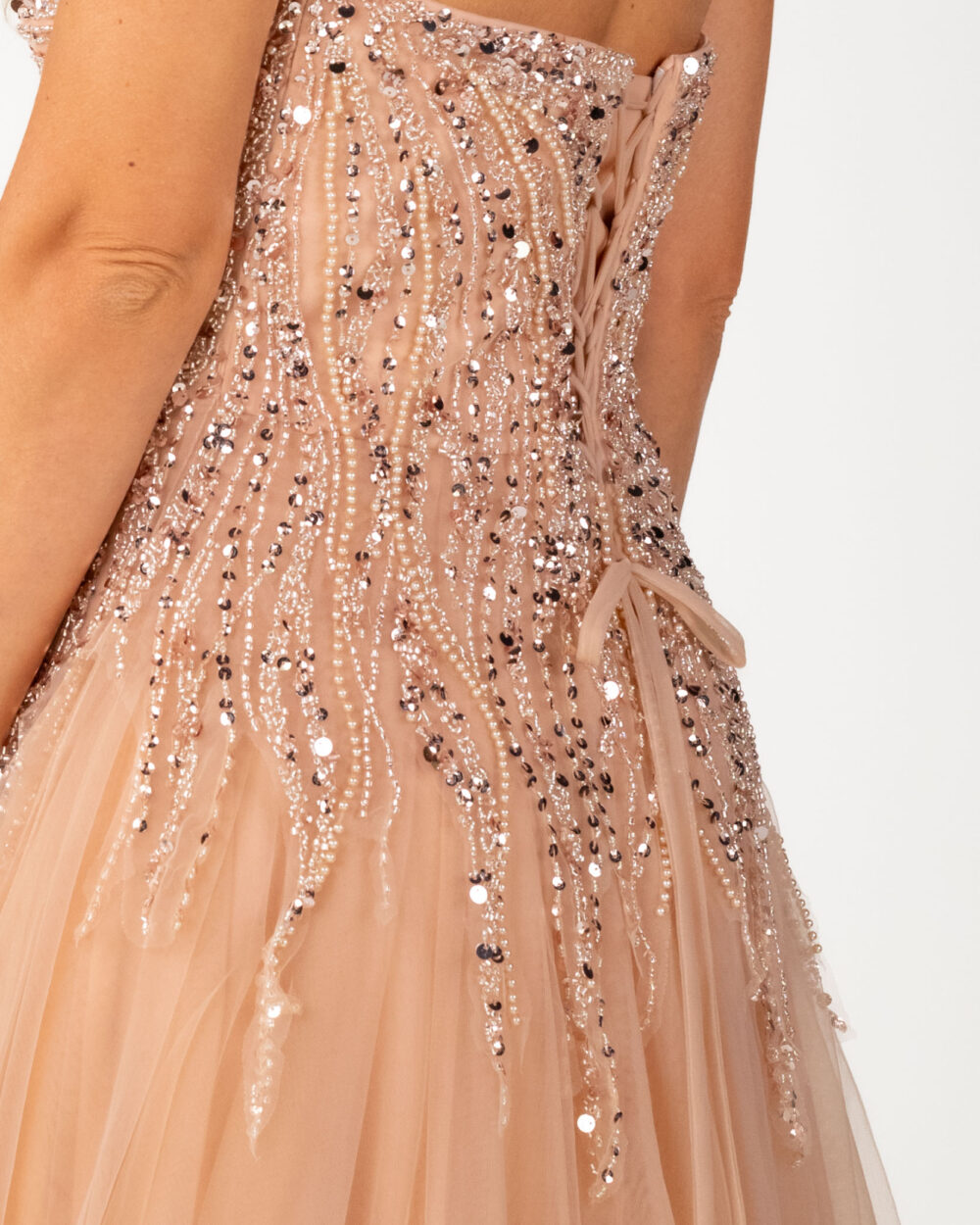 Berti Mode Collection - Abito rosa con scollo a cuore e paillettes - immagine 6