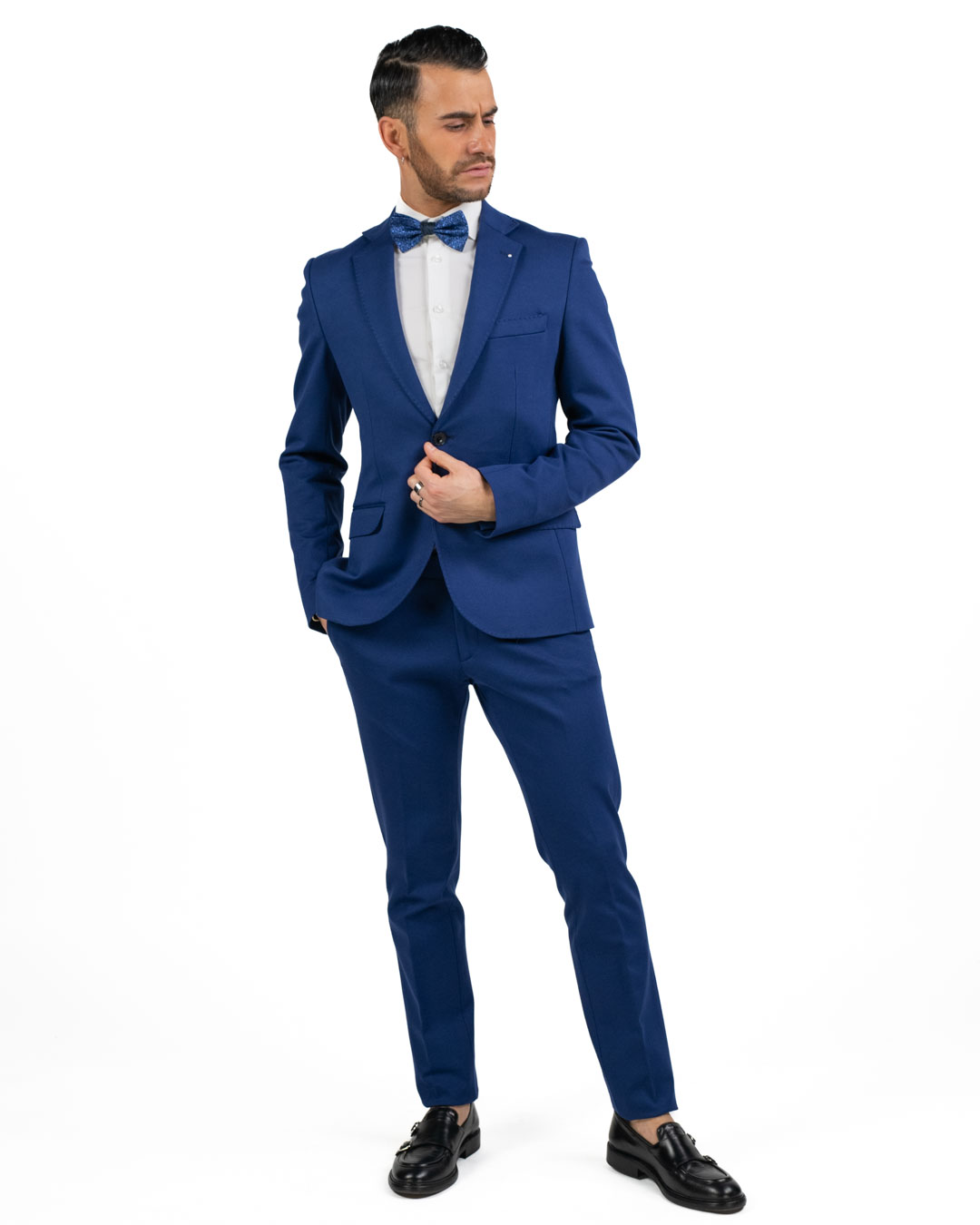 Langella - Abito punto milano bluette