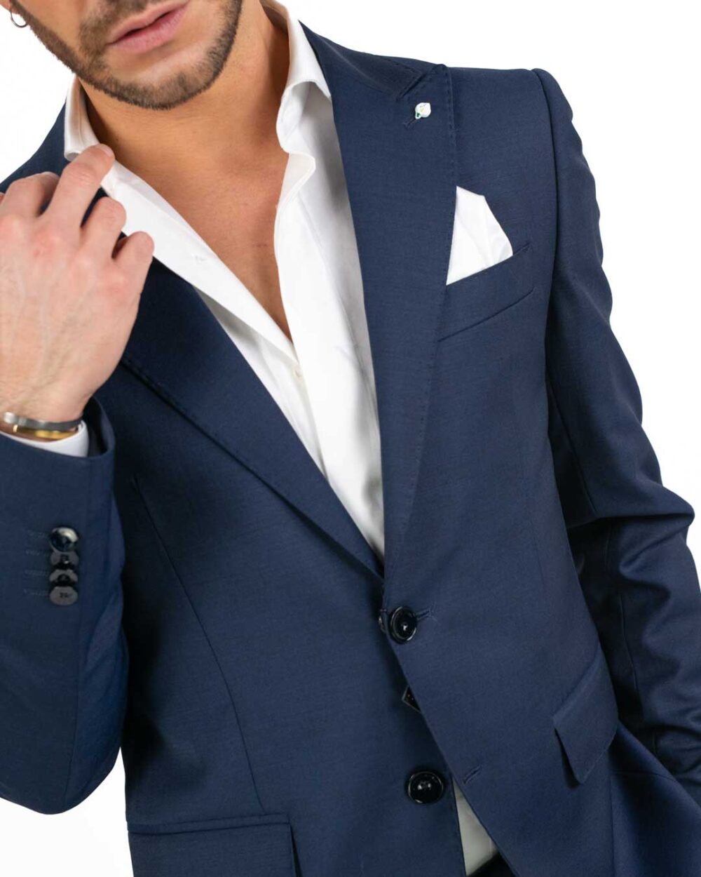 Langella - Abito in fresco lana blu - immagine 4