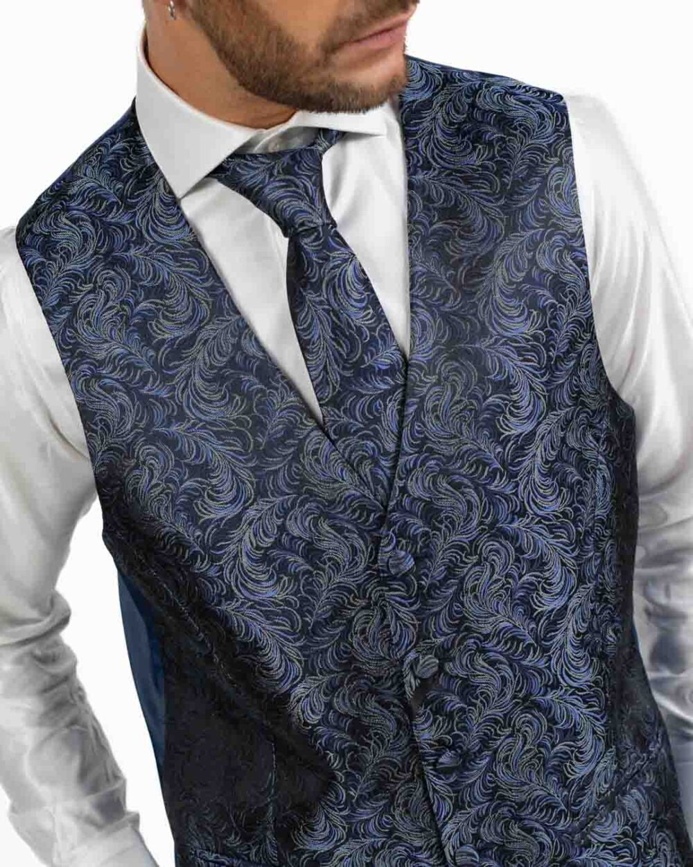 Lebole - Gilet in fantasia blu notte - immagine 4