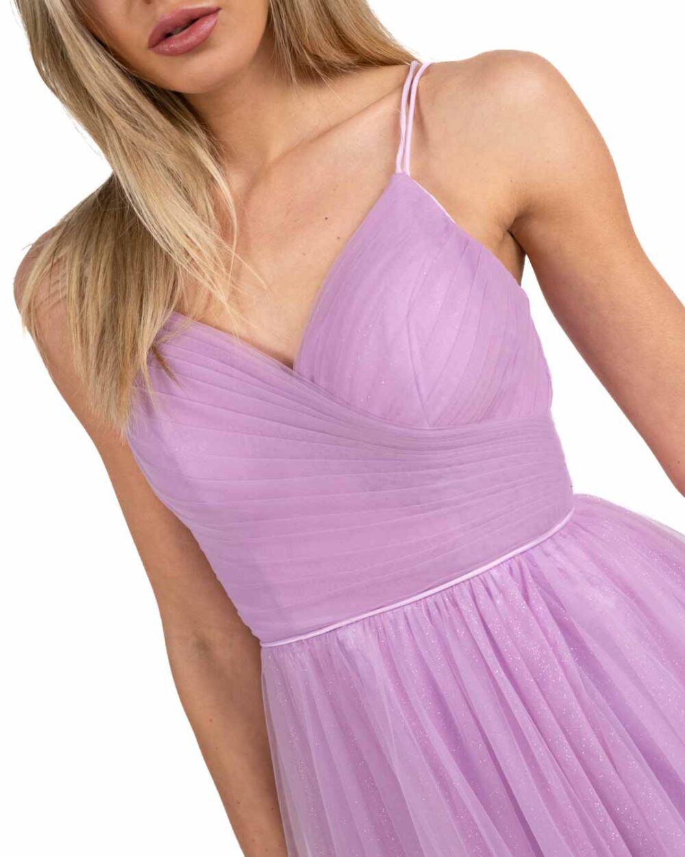 Berti Mode Collection - Abito lungo in tulle e glitter rosa - immagine 2