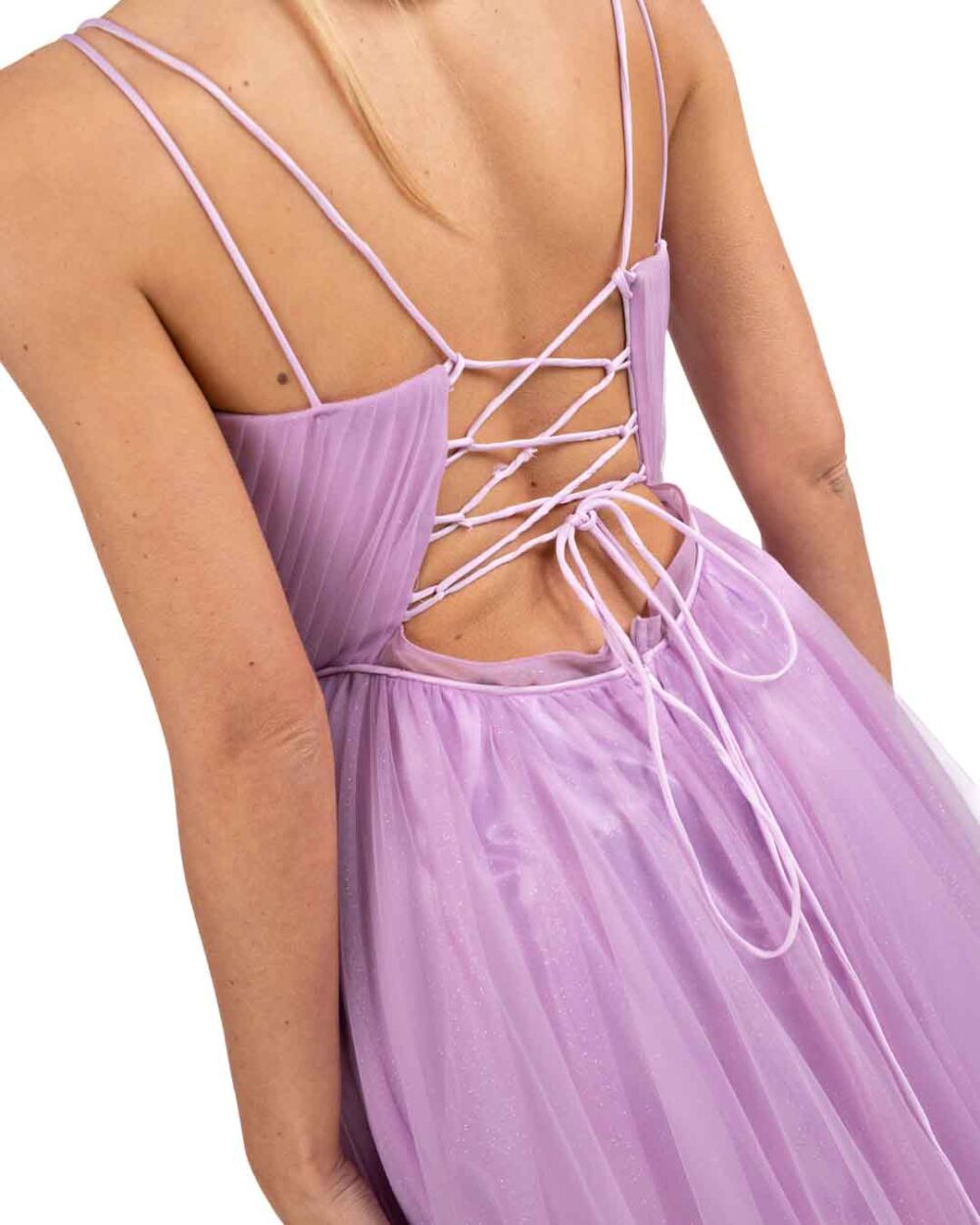 Berti Mode Collection - Abito lungo in tulle e glitter rosa - immagine 4