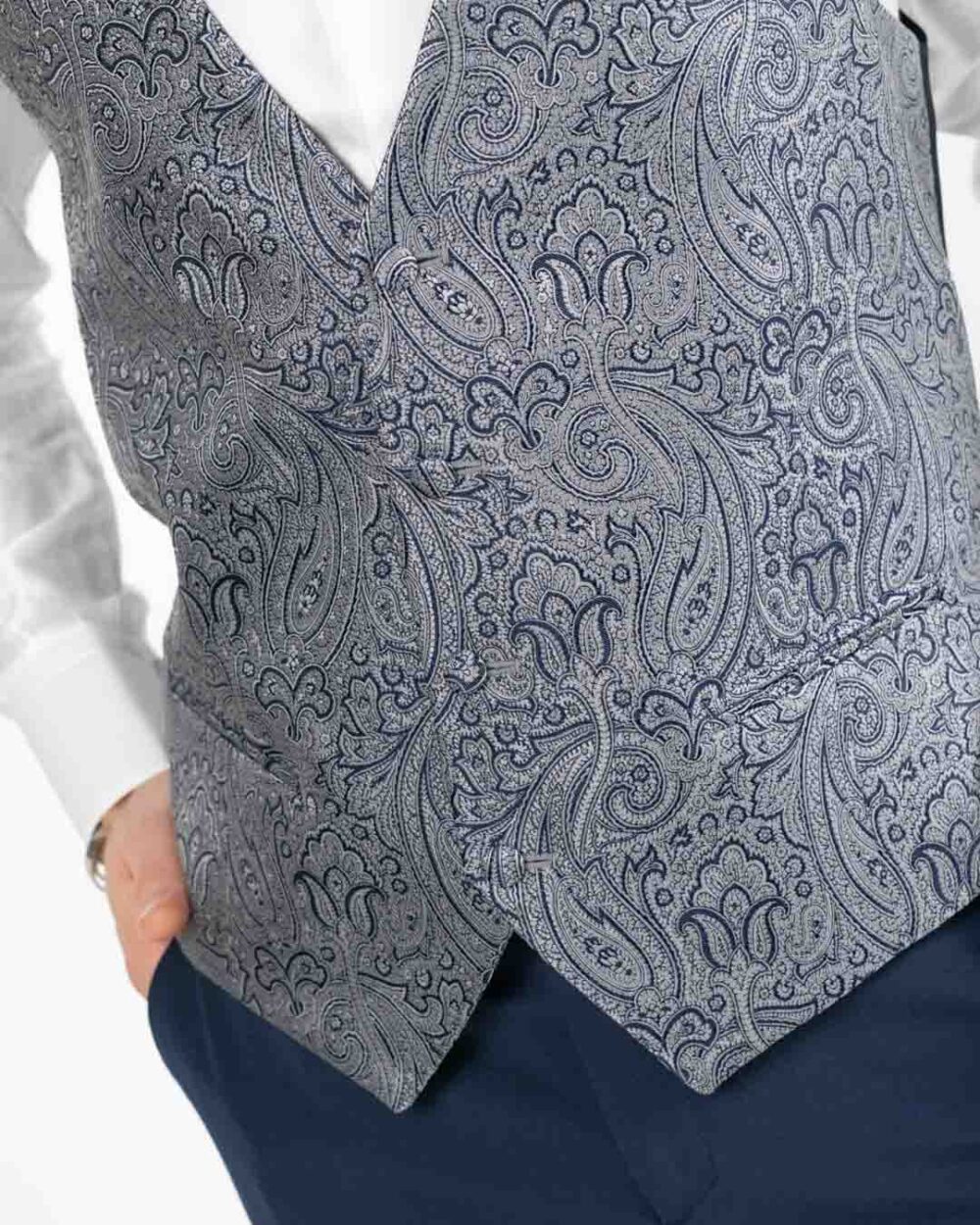 Paolo Da Ponte - Gilet paisley perla - immagine 4