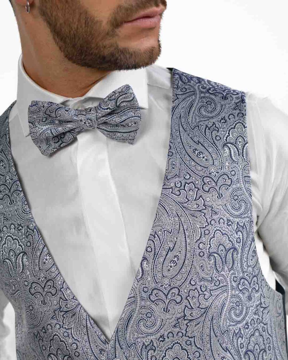 Paolo Da Ponte - Gilet paisley perla - immagine 2