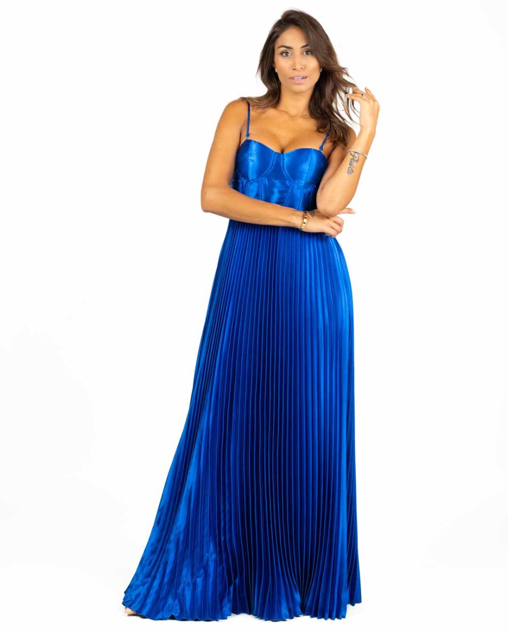 Berti Mode Collection - Abito in raso blu