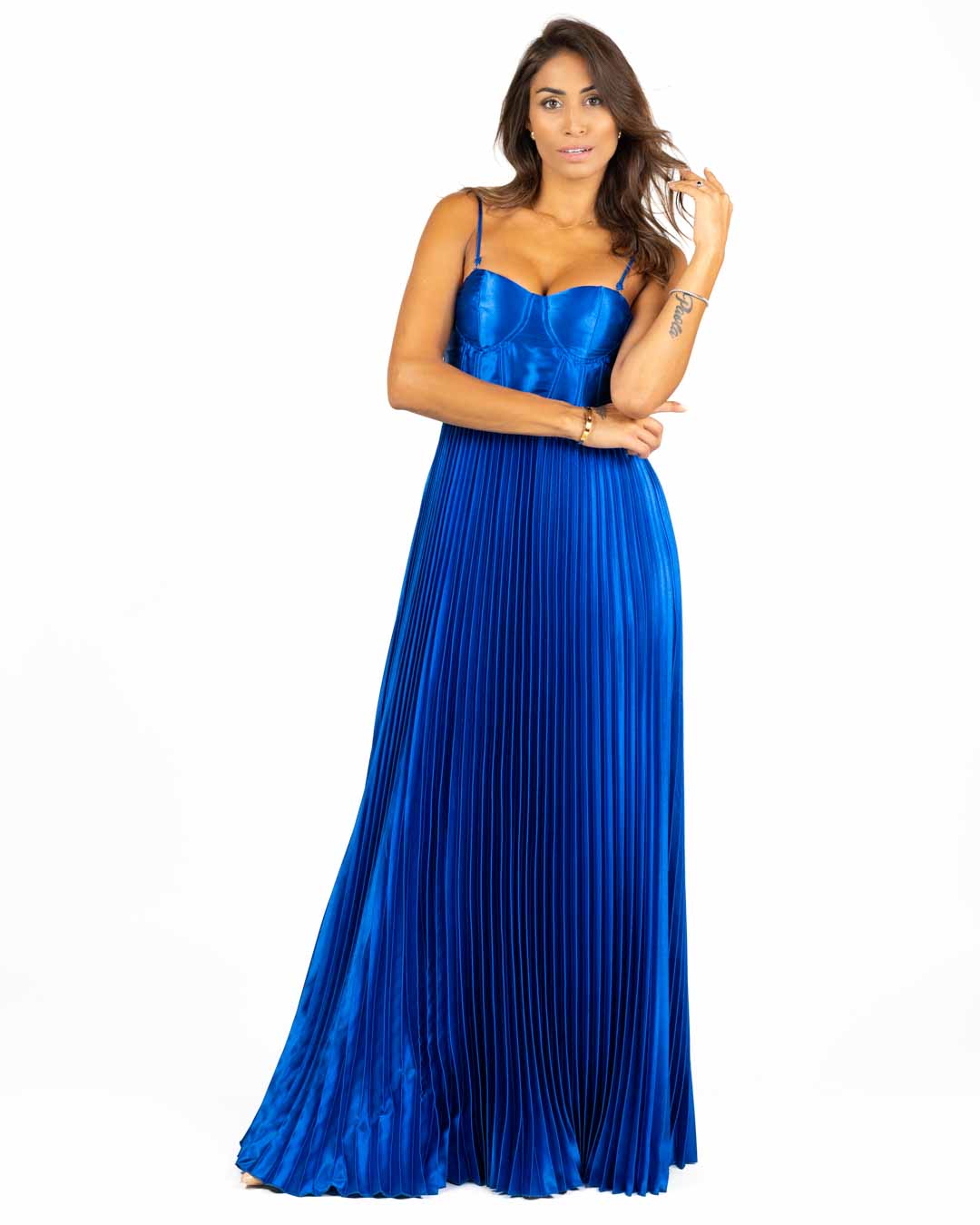 Berti Mode Collection - Abito in raso blu