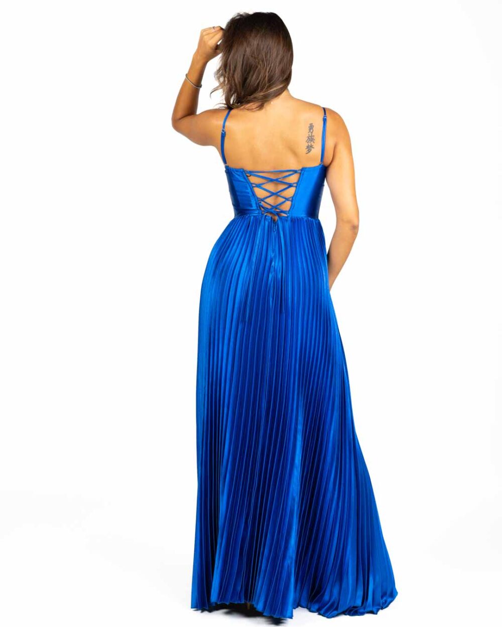 Berti Mode Collection - Abito in raso blu - immagine 3